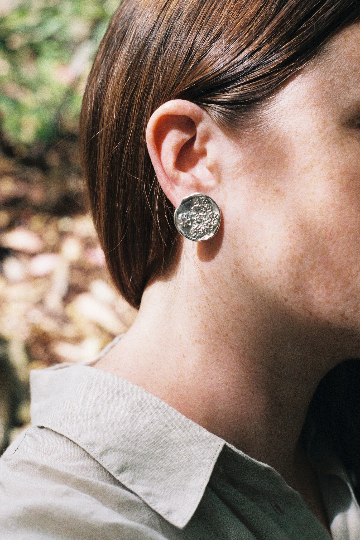 Field Disc Earrings - Sterling Silver