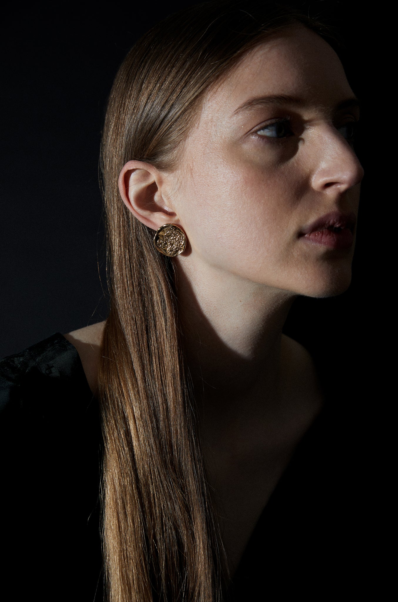 Field Disc Earrings - Gold Vermeil