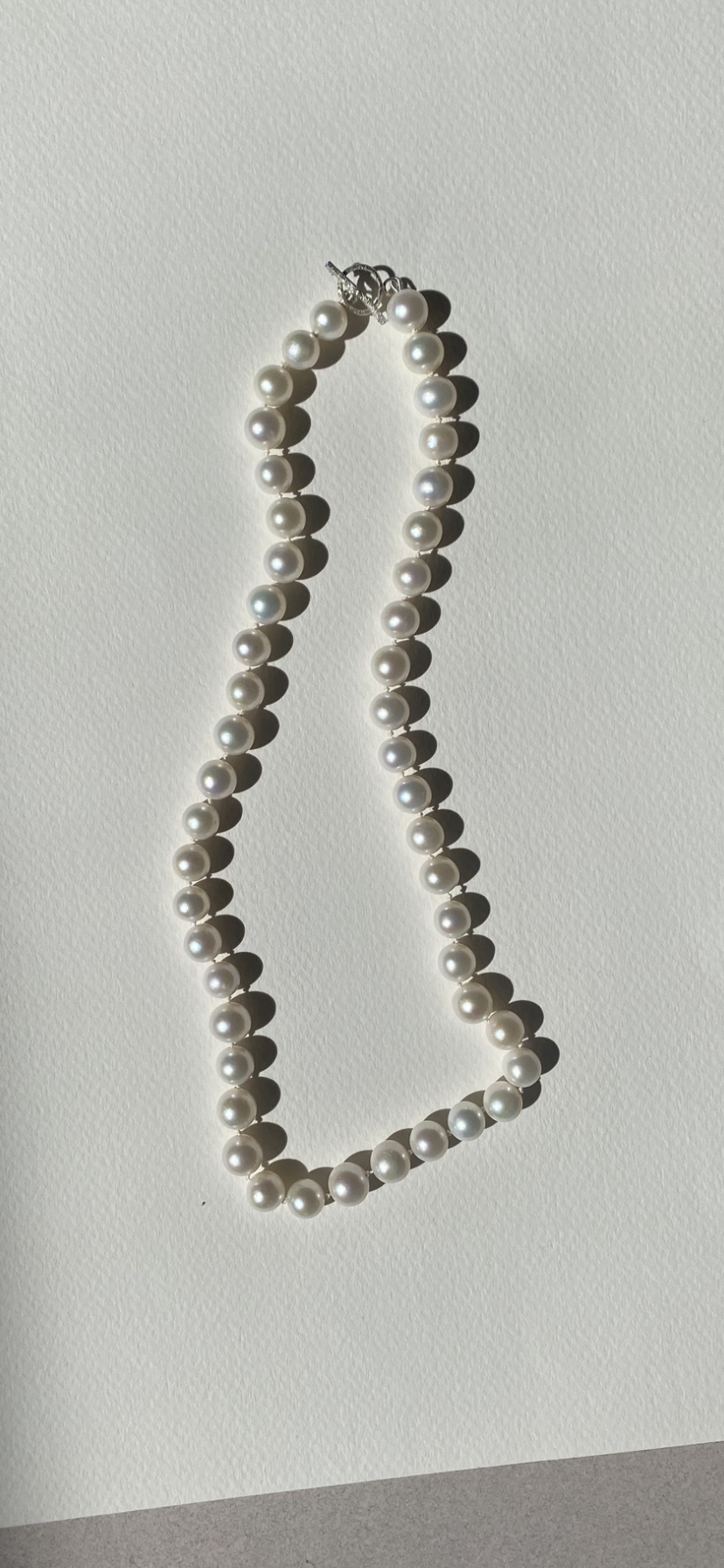 Freshwater Round Pearl Stand with Sterling Silver Clasp